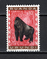 RUANDA-URUNDI   N° 205   NEUF SANS CHARNIERE   COTE 0.15€   SINGE ANIMAUX - Unused Stamps