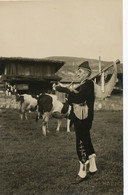 Real Photo El Gaitero Folklore Astur Music Player Bagpipe With Cows  Cornemuse . - Asturias (Oviedo)