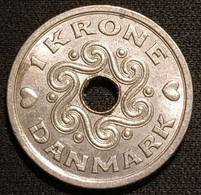 DANEMARK - DENMARK - 1 KRONE 1992 - Margrethe II - Type Avec Trou - KM 873 - Danimarca