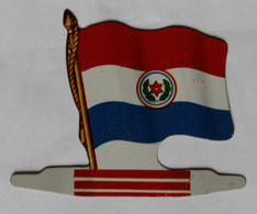 Plaque Publicitaire En Métal Drapeau Du Paraguay L'Alsacienne Biscuits Petits-Exquis Américorama - Sonstige & Ohne Zuordnung