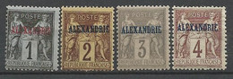 ALEXANDRIE  N° 1 /2 / 3 / 4 NEUF* AVEC OU TRACE DE CHARNIERE / MH - Unused Stamps