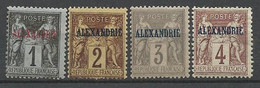 ALEXANDRIE  N° 1 /2 / 3 / 4 NEUF* AVEC OU TRACE DE CHARNIERE / MH - Nuevos