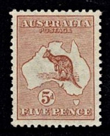 Australia 1913 Kangaroo 5d Chestnut 1st Watermark MNH - Nuovi