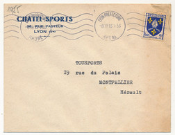 FRANCE - Env. En-tête "Chatel Sports LYON " -  OMEC Lyon Préfecture 1955 - 1950 - ...