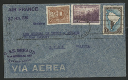 ARGENTINE Pli Par Avion Pour Lyon Via AIR FRANCE En 1938 (voir Description) - Brieven En Documenten