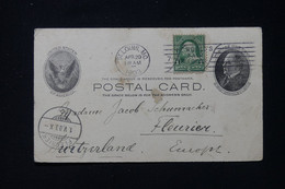 ETATS UNIS - Entier Postal + Complément De St Louis Pour La Suisse En 1903 - L 87790 - 1901-20