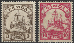 Samoa, German Colony 1919 3Pf 10Pf. Michel 20 22/Scott 70 72, MLH. - Samoa