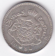 Belgique. 20 Francs 1934. ALBERT I. Légende Flamande, Position A, En Argent - 20 Francs & 4 Belgas