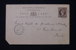 SEYCHELLES - Entier Postal Pour Paris En 1898 - L 87826 - Seychelles (...-1976)