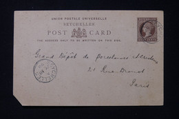 SEYCHELLES - Entier Postal Pour Paris En 1898 - L 87826 - Seychellen (...-1976)