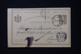 SERBIE - Entier Postal De Belgrade Pour Paris En 1889 - L 87839 - Serbia