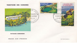 Comores FDC Premier Jour 1966 39 + PA19 Paysages Comoriens - Briefe U. Dokumente