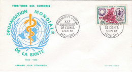 Comores FDC Premier Jour 1968 46 OMS - Cartas & Documentos