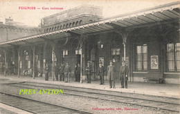 FEIGNIES - Gare Intérieure - Carte Circulé En 1907 - Feignies