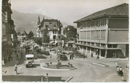 SWITZERLAND 1950 Super Mint Postcard INTERLAKEN „Station Street And Post Office“ - Poste & Postini