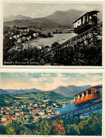 SWITZERLAND LUGANO Cogwheel Railway Two Superb Mint Postcards Ca. 1920 - Kabelbanen