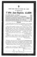Souvenir Abbé J. Alardo Neffe (Bioul) Namur Dinant 1852-1909 - Devotion Images