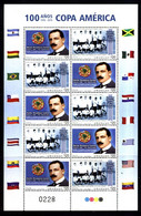 URUGUAY 2016 SPORT FOOTBALL SOCCER AMERICA CUP C YV 2792-3 MINISHEET KLEINBOGEN MNH NEUF - Copa América