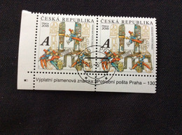 2017 Bas De Feuille Avec Inscription Oblitéré Mi 933 130 Ans De La Poste Pneumatique Par Tubes à Prague - Used Stamps