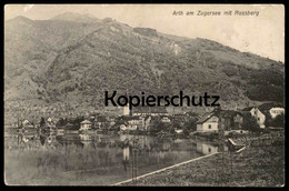 ALTE POSTKARTE ARTH AM ZUGERSEE SEE MIT ROSSBERG 1911 THEATER Theatre Ansichtskarte AK Postcard Cpa - Arth
