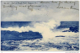 Newport, Rhode Island; Photo PC 1906 - Surf At Rough Point, Stampigle: Providence - Newport
