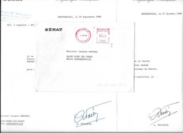 1988 NEUFCHATEAU - A. VOILQUIN SENATEUR DES VOSGES POUR J. MARCHAL A CONTREXEVILLE - TAPUSCRITS AVEC SIGNATURE - Documenti Storici