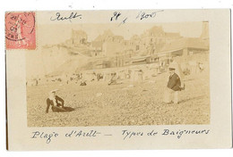 AULT (80) Carte Photo Plage Villas Types De Baigneurs Animation - Ault