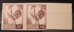 France 1944 N°631 Coq Et Marianne D'Alger Paire BdF Nd Cote Maury 130€ ** TB - 1944 Hahn Und Marianne D'Alger