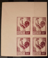 France 1944 N°631 Coq Et Marianne D'Alger  Bloc De 4  CdF Nd Cote Maury 260€ ** TB - 1944 Coq Et Maríanne D'Alger