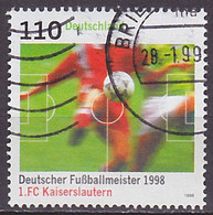 Timbre Oblitéré N° 1842(Yvert) Allemagne 1998 - Champion D'Allemagne De Football 1998, FC Kaiserslautern - Used Stamps
