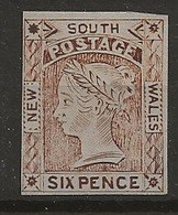 New South Wales 1885 Queen Victoria 6 Pence Brown Private Reprint From The Original Plate MH - Ongebruikt