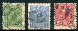 NORWAY 1907 King Haakon VII High Values Used.  Michel 67-69. - Oblitérés