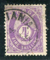 NORWAY 1875 Posthorn 4 Sk. Bight Mauve-violet Fine Used. - Gebruikt