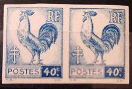 France 1944 N°632 Coq Et Marianne D'Alger En Paire  Nd Cote Maury 160€  ** TB - 1944 Coq Et Marianne D'Alger