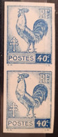 France 1944 N°632 Coq Et Marianne D'Alger En Paire  Nd Cote Maury 160€  ** TB - 1944 Gallo E Marianna Di Algeri