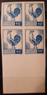 France 1944 N°632 Coq Et Marianne D'Alger Bloc De 4 BdF Nd Cote Maury 320€  ** TB - 1944 Hahn Und Marianne D'Alger