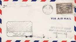 Canada Air Mail 1st Official First Flight TORONTO (Ont.) - HAMILTON (Ont.) 1929 Cover Lettre - First Flight Covers