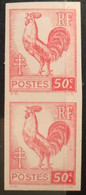 France 1944 N°633 Coq Et Marianne D'Alger En Paire Nd Cote Maury 160€  ** TB - 1944 Hahn Und Marianne D'Alger