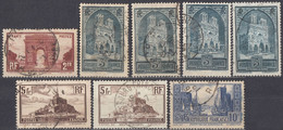 FRANCE - 1929/1931 - Lotto Composto Da 8 Valori Usati: Yvert 258, 259, 259a, 259b, 259c, 260, 260a E 261. - Oblitérés