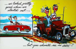 ► AUTOMOBILE   - Cpa 1950's Humour - YA'LL OUGHT TO SEE US NOW    Imp. Oklahoma City - American Roadside