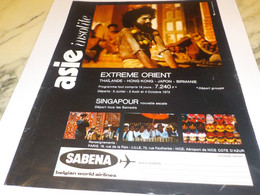 ANCIENNE PUBLICITE  ASIE INSOLITE SABENA 1972 - Advertisements