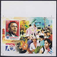 2009.422 CUBA MNH 2009 IMPERFORATED PROOF UNCUT 70 ANIV CTC LAZARO PEÑA - Non Dentelés, épreuves & Variétés