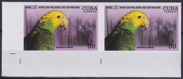 2018.209 CUBA MNH 2018 IMPERFORATED PROOF 30c BIRD ENDANGERED AVES PAJAROS - Ongetande, Proeven & Plaatfouten