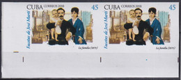 2018.210 CUBA MNH 2018 IMPERFORATED PROOF 45c FACETAS JOSE MARTI FAMILY ISMAELILLO. - Sin Dentar, Pruebas De Impresión Y Variedades