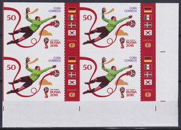 2018.216 CUBA MNH 2018 IMPERFORATED PROOF 35c RUSSIA WORLD SOCCER CHAMPIONSHIP. - Ongetande, Proeven & Plaatfouten