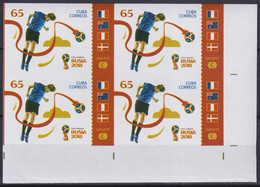 2018.217 CUBA MNH 2018 IMPERFORATED PROOF 65c RUSSIA WORLD SOCCER CHAMPIONSHIP. - Ongetande, Proeven & Plaatfouten