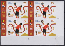 2018.218 CUBA MNH 2018 IMPERFORATED PROOF 75c RUSSIA WORLD SOCCER CHAMPIONSHIP. - Imperforates, Proofs & Errors