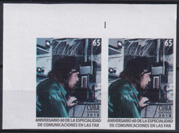 2018.231 CUBA MNH 2018 IMPERFORATED PROOF 60 ANIV MILITAR RADIO ERNESTO CHE GUEVARA. - Geschnittene, Druckproben Und Abarten