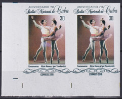 2018.238 CUBA MNH 2018 IMPERFORATED PROOF 30c BALLET NACIONAL ALICIA ALONSO. - Ongetande, Proeven & Plaatfouten