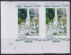 2018.240 CUBA MNH 2018 IMPERFORATED PROOF 75c BALLET NACIONAL TARDE DE SIESTA. - Sin Dentar, Pruebas De Impresión Y Variedades